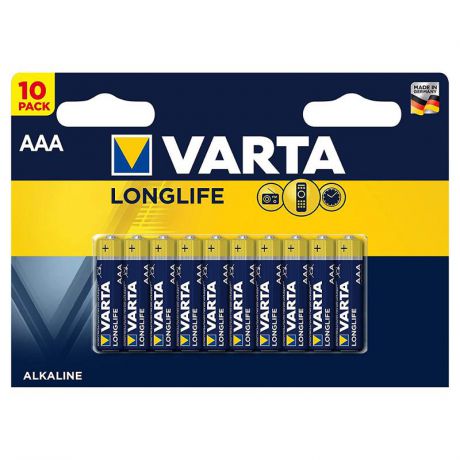 батарейки LR03/AAA щелочные VARTA LONGLIFE 10шт.