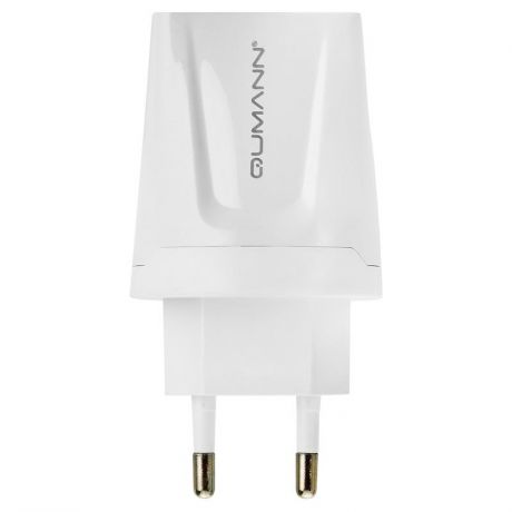 Сетевое зарядное устройство Qumann QTC-02, 4.2A, 2 USB, белый