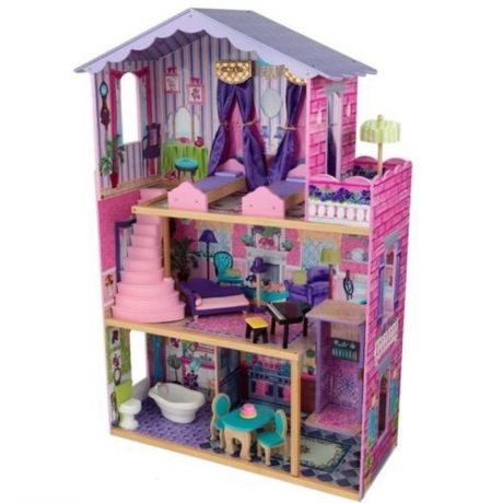 Деревянный домик Barbie (Барби) KidKraft Особняк мечты с мебелью 13 элементов