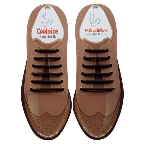 Шнурки силиконовые Coolnice Classic, цвет коричневый