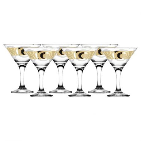 Набор бокалов для мартини с рисунком "Сияние", 6 шт, 170 мл