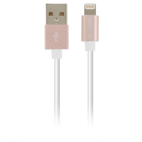 Кабель Solomon, Lightning MFI, 1 м, 2.4А, USB 2.0, розовое золото