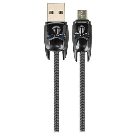 Кабель Hoco U30 Shadow Knight, USB - micro USB, 1.2 м, 2.4А, USB 2.0, серый
