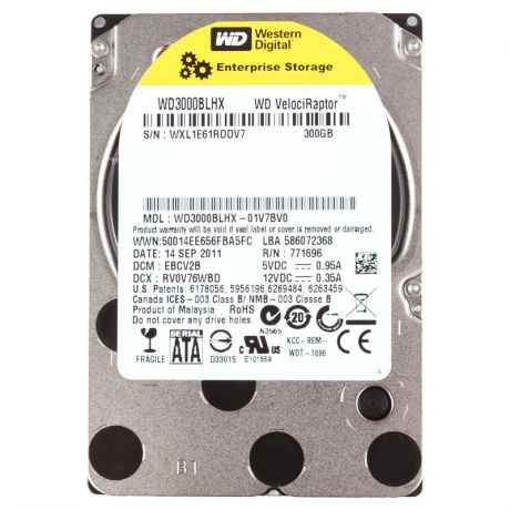 жесткий диск HDD 300ГБ, Western Digital VelociRaptor, WD3000BLHX