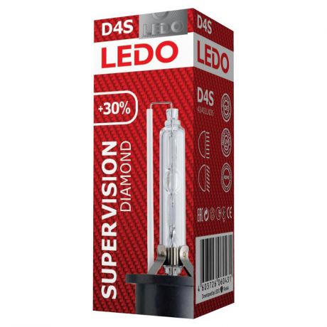 Лампа ксеноновая LEDO D4S 5000K Diamond SuperVision +30% 42402LXDS