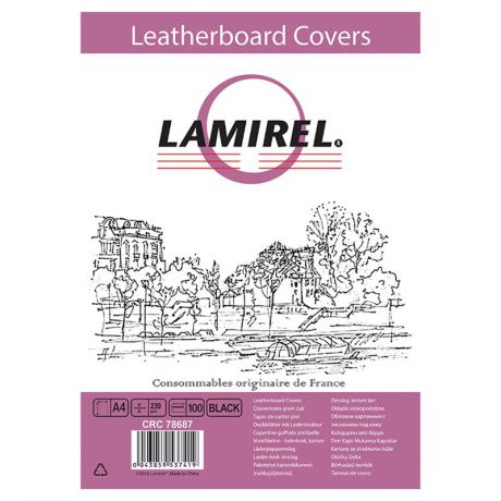 обложки Lamirel Delta A4, картонные, под кожу, черный, 100шт