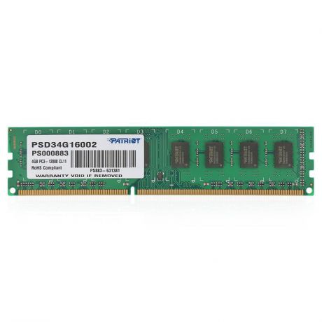 DIMM DDR3, 4ГБ, Patriot PSD34G16002