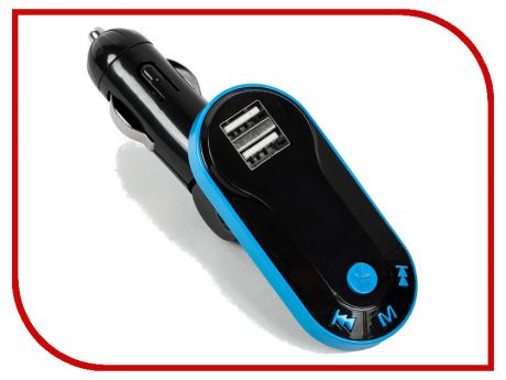 FM-Трансмиттер СИМА-ЛЕНД 2 USB/Mp3/WMA/AUX/MicroSD Blue 2506794