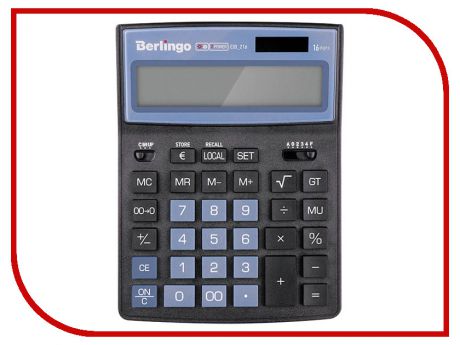 Калькулятор Berlingo City Style Black- Light Blue CIB_216 - двойное питание