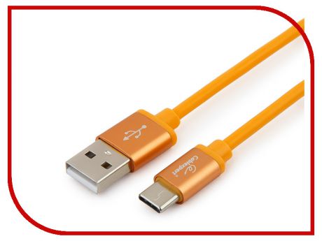 Аксессуар Gembird Cablexpert Silver Series USB 2.0 - USB Type-C 1m Orange CC-S-USBC01O-1M