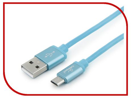 Аксессуар Gembird Cablexpert Silver Series USB 2.0 - MicroUSB 1m Blue CC-S-mUSB01Bl-1M