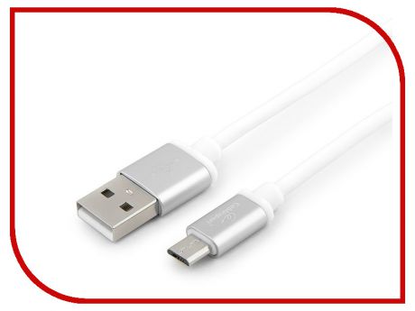 Аксессуар Gembird Cablexpert Silver Series USB 2.0 - MicroUSB 3m White CC-S-mUSB01W-3M