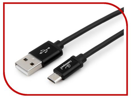 Аксессуар Gembird Cablexpert Silver Series USB 2.0 - MicroUSB 1m Black CC-S-mUSB01Bk-1M