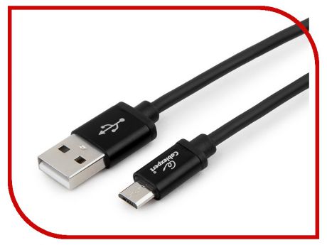 Аксессуар Gembird Cablexpert Silver Series USB 2.0 - MicroUSB 50cm Black CC-S-mUSB01Bk-0.5M
