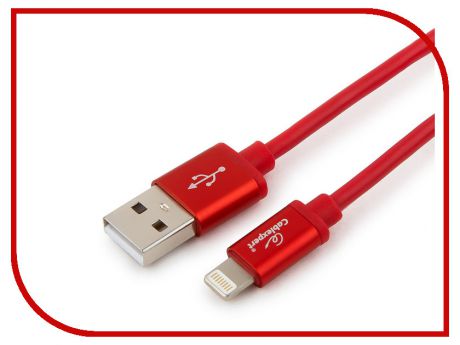 Аксессуар Gembird Cablexpert Silver Series USB - Lightning 1.8m Red CC-S-APUSB01R-1.8M