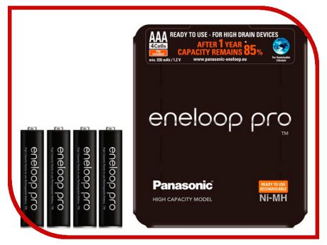 Аккумулятор AAA - Panasonic Eneloop Pro 900 mAh 4BP BK-4HCDE/4LE