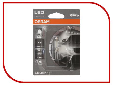 Лампа OSRAM Fest T10.5 12V-0.5W SV8.5-31/8 (1 штукa) 6431CW-01B