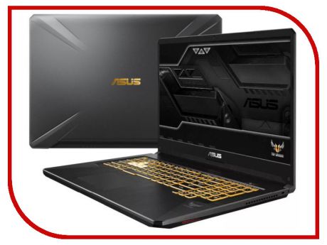 Ноутбук ASUS FX705GE-EW093 Gunmetal 90NR00Z1-M03660 (Intel Core i7-8750H 2.2 GHz/16384Mb/1000Gb+256Gb SSD/nVidia GeForce GTX 1050Ti 4096Mb/Wi-Fi/Bluetooth/Cam/17.3/1920x1080/DOS)