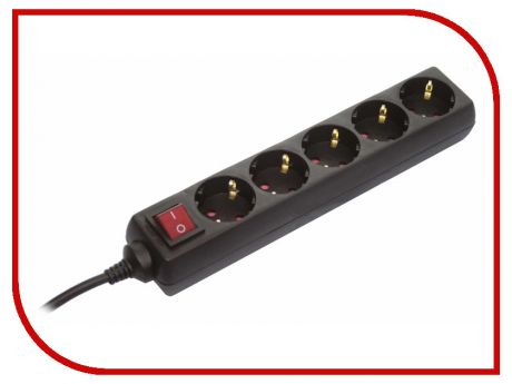 Удлинитель Schwabe 5 Sockets 1.4m Black 35012AS