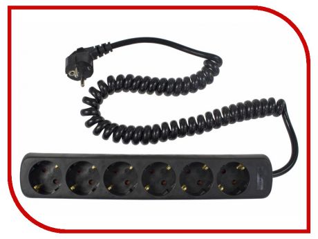 Удлинитель Schwabe 6 Sockets 2.5m Black 11462AS