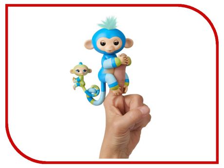 Игрушка WowWee Fingerlings Ручная обезьянка с малышом Билли Blue 3541