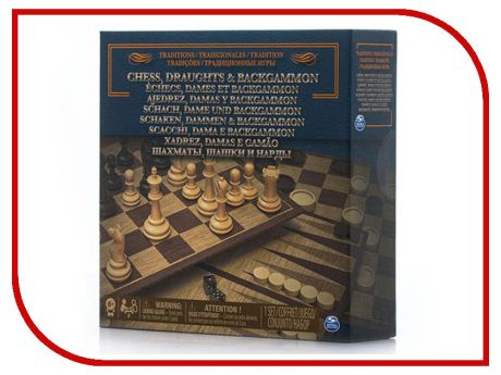 Игра Spin Master 3 в 1 Шашки, шахматы, нарды 6038107