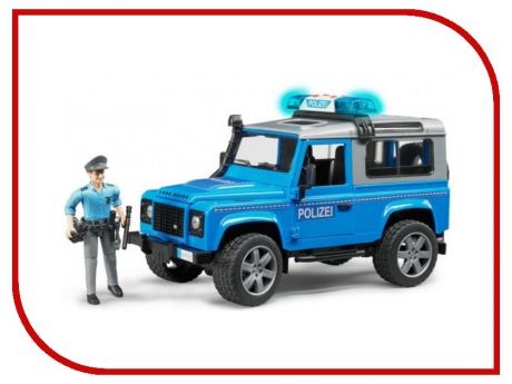 Игрушка Bruder Внедорожник Land Rover Defender Station Wagon Полицейская с фигуркой 02-597