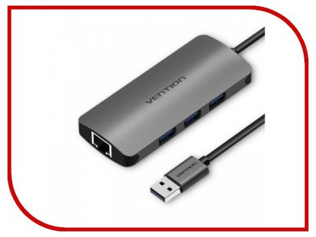 Хаб USB Vention USB 3.0 M/Gigabit Ethernet RJ45 F+OTG CHDHA
