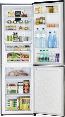 Двухкамерный холодильник Hitachi R-BG 410 PU6X GS серебристое стекло