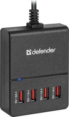 Сетевой адаптер Defender UPA-40 4 порта USB 83537