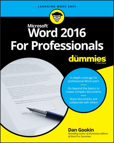 Dan Gookin Word 2016 For Professionals For Dummies
