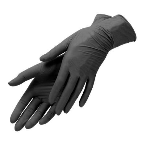 OLLIN PROFESSIONAL Перчатки виниловые неопудренные чёрные, размер S, 100шт