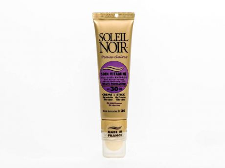Soleil Noir Крем для Лица Soin Vitamine SPF 30 и Бальзам для Губ Stick SPF 30 Высокая Степень Защиты, 20+2 мл