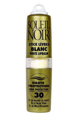 Soleil Noir Бальзам для Губ Белый SPF 30 Высокая Степень Защиты, 4г