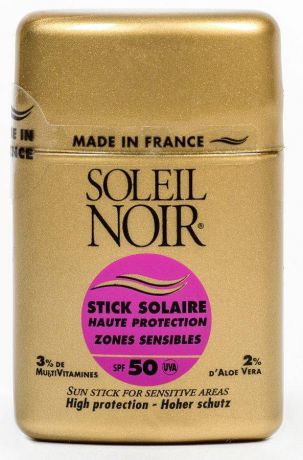 Soleil Noir Солнцезащитный Стик для Чувствительных Зон Stick Solaire SPF 50 Высокая Степень Защиты, 10г