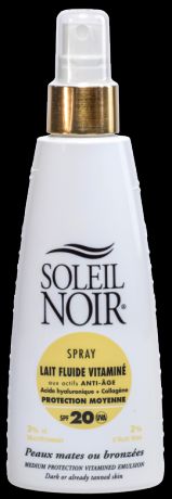 Soleil Noir Солнцезащитное Молочко-Спрей Lait Fluide SPF 20 Средняя Степень Защиты, 150 мл