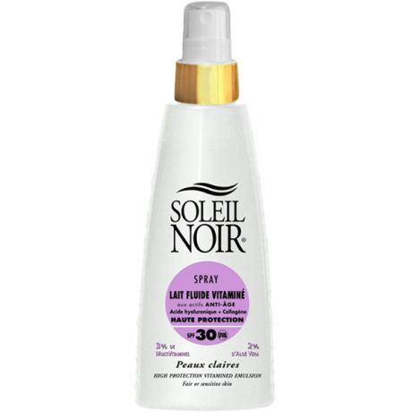Soleil Noir Солнцезащитное Молочко-Спрей Lait Fluide SPF 30 Высокая Степень Защиты, 150 мл