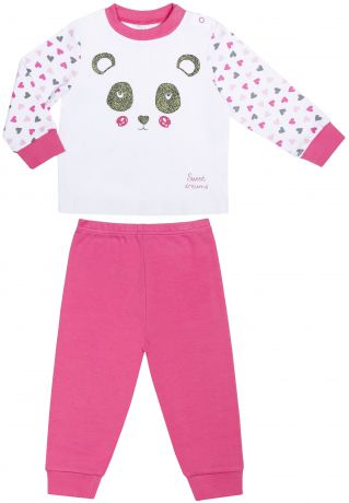 Пижамы Barkito Пижама для девочки Barkito «Сновидения», верх - белый, низ - розовый