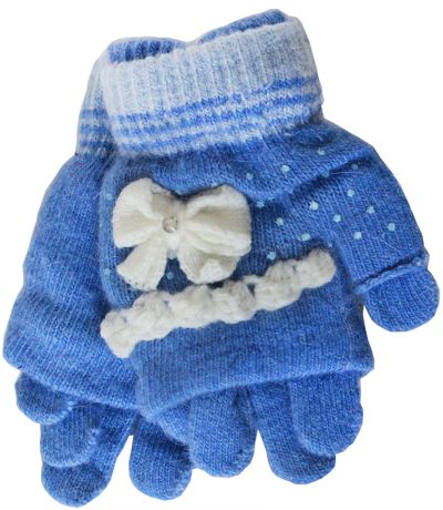 Варежки и перчатки Варежки-перчатки трансформер для девочки Хамелеон, синие