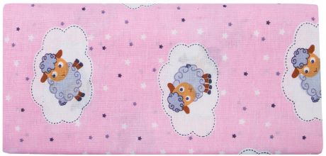 Первые вещи новорожденного Barkito Комплект пеленок ситец, 2шт, розовая с рисунком Барашки, белая с рисунком Совушки, 90x120 см