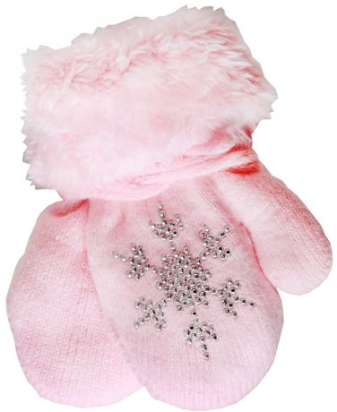 Варежки и перчатки Варежки для девочки Хамелеон «Снежинка», розовые