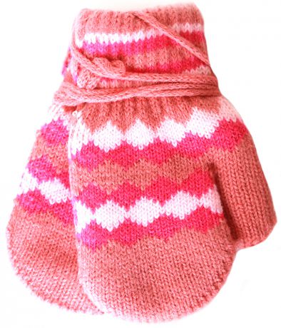 Варежки и перчатки Варежки для девочки Хамелеон, розовые с рисунком «ромбики»