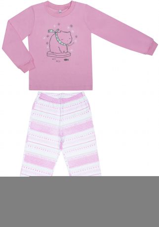 Пижамы Barkito Пижама для девочки Barkito «Сновидения», верх - розовый, низ - белый с рисунком