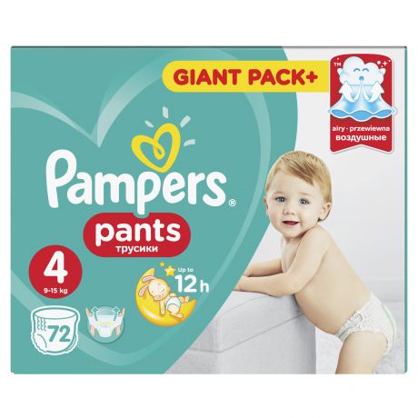 Подгузники-трусики Pampers Pants 4 Maxi (9-15 кг) 72 шт.