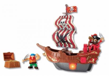 Катера и лодки Keenway Игровой набор Keenway «Приключение пиратов. Битва за остров» с красным парусом