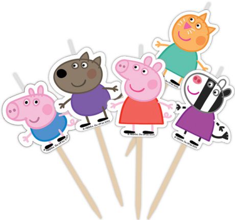 Peppa Pig Peppa Pig Набор свечей Peppa Pig «Пеппа и друзья» на палочках 5 шт.