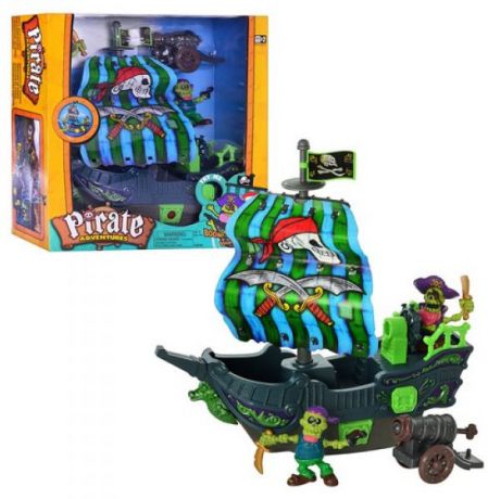 Катера и лодки Keenway Игровой набор Keenway «Приключение пиратов. Битва за остров» с зелёным парусом