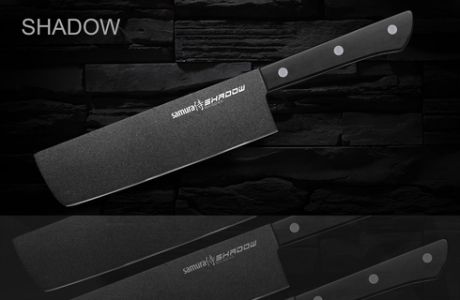 SH-0043/16 Нож кухонный накири "Samura SHADOW" с покрытием Black-coating, 170 мм, AUS-8, пластик