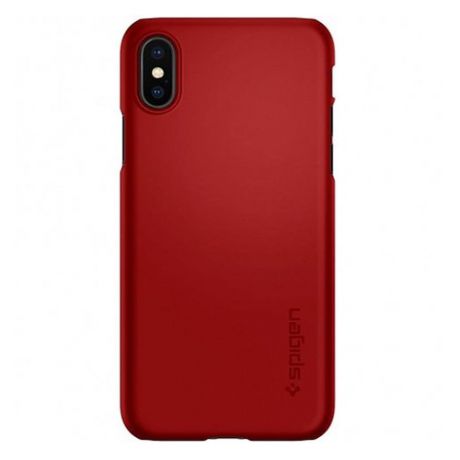 Чехол (клип-кейс) Spigen Thin Fit, для Apple iPhone X, красный [057cs22109]