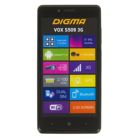 Смартфон DIGMA S509 3G VOX, черный